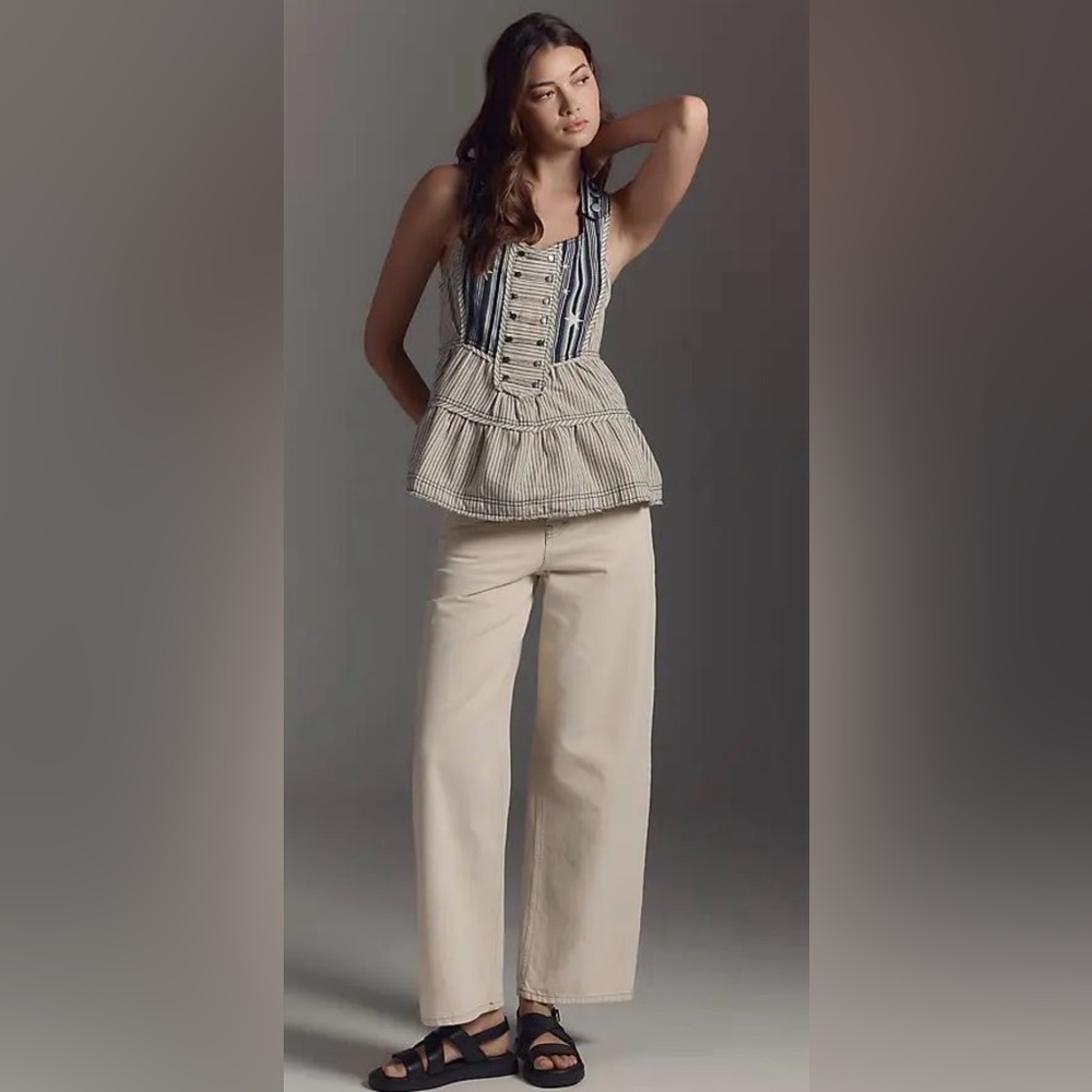 Anthropologie Pilcro Sleeveless Apron Swing Blouse